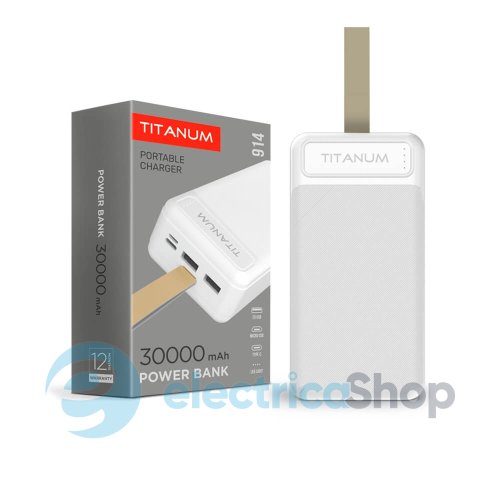 Повербанк VIDEX TITANUM 914 (27359) White 30000mAh
