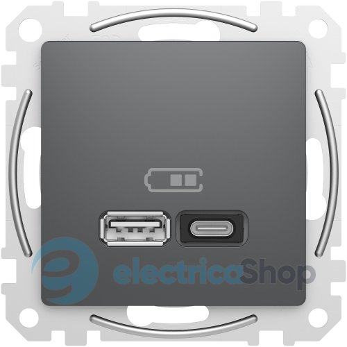 USB розетка тип A+C (45 Вт) SE Sedna Design SDD114404 черный