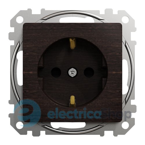 Розетка із з/к зі шторками SE Sedna Elements SDD181022 венге
