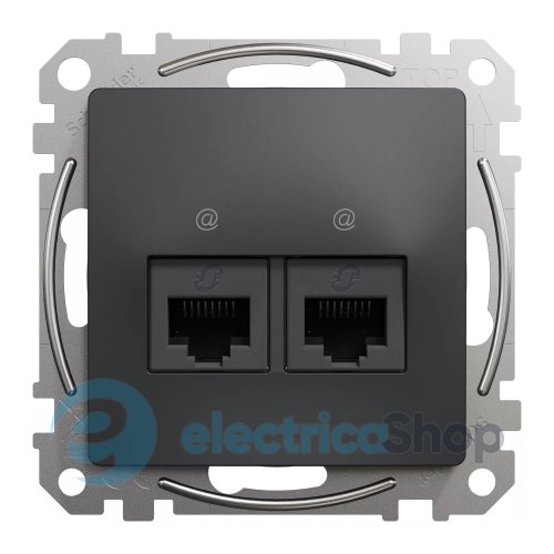Компьютерная розетка 2-я. RJ45 кат. 5е UTP SE Sedna Design SDD114452 черний