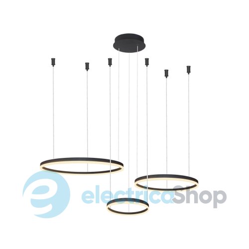Подвесной светильник AZzardo HALO PENDANT 80+60+40 CCT BLUETOOTH BK + REMOTE CONTROL AZ4972