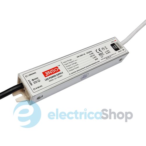Блок питания 12V 20Вт IP67 JINBO JLV-12020KA герметичный, алюминиевый корпус (12867)