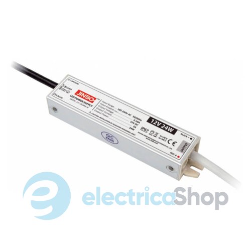 Блок питания 12V 24Вт IP67 JINBO JLV-12024KA-W герметичный, алюминиевый корпус (19029)