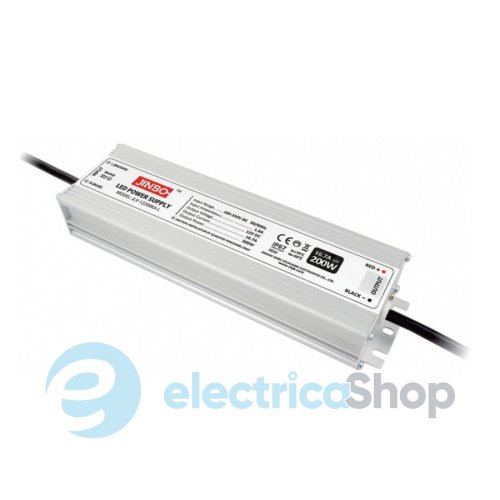 Блок питания 12V 200Вт IP67 JINBO JLV-12200KA-L герметичный, алюминиевый корпус (19030)