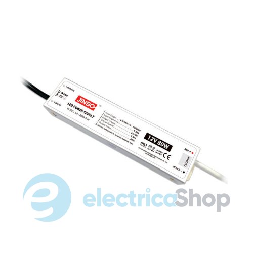 Блок питания 24V 80Вт IP67 JINBO JLV-24080KA-W герметичный, алюминиевый корпус (18970)
