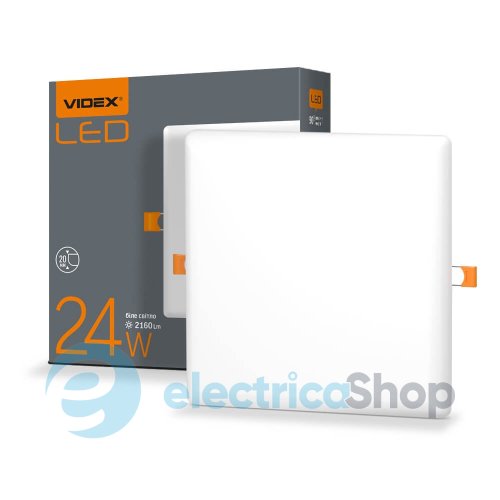 Вбудований світильник VIDEX LED 24W 4100K VL-DLFS-244 (25143) безрамковий