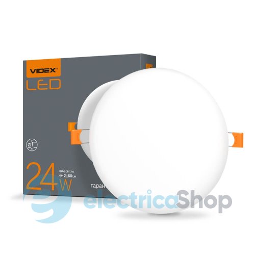 LED світильник безрамковий круглий VIDEX 24W 4100K VL-DLFR-244