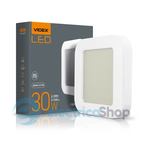 LED светильник ART IP65 квадратный VIDEX 30W 5000K