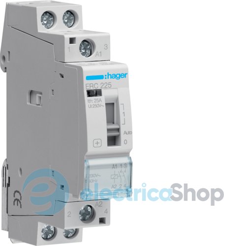 Контактор з ручним керуванням 25A, 2НО, 230В Hager ERC225