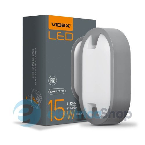 LED світильник IP65 овальний VIDEX 15W 5000K сірий VL-BH12O-155