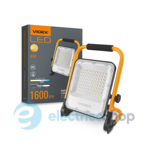 LED прожектор VIDEX PREMIUM F2A 50W 5000K IP65 VL-F2A-505 акумуляторний