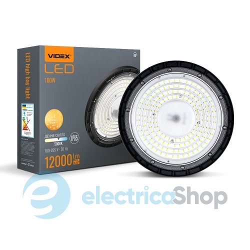 LED-світильник висотний VIDEX High Bay 100W 5000K 12000Lm 220V чорний VL-HBe03-1005B