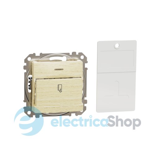 Вимикач 1картковий (готельний) для серії Sedna Elements Schneider Electric SDD180121 береза