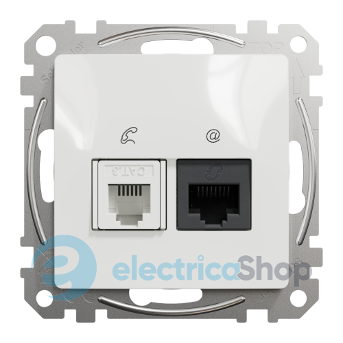 Розетка телекоммуникационная RJ45+RJ11 6UTP SE Sedna Design SDD111468 белый