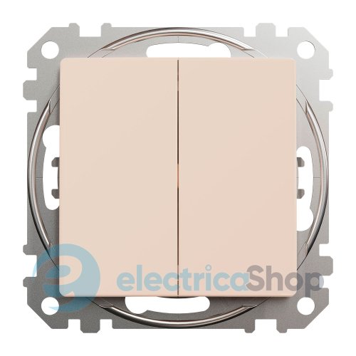 Кнопочный 2-кл выключатель 10A SE Sedna Design SDD112118 бежевый
