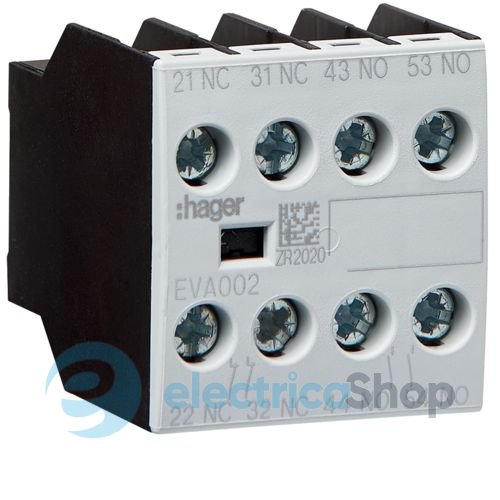 Дополнительный контакт 2НО+2НЗ для EV007-10…EV038-10, EVN022…EVN045, EVL014…EVL027, Hager EVA002