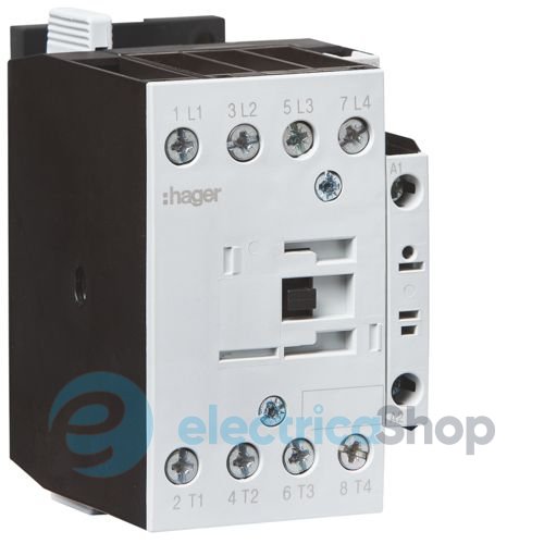 Контактор корпусный 4P + 1НО, 24В-DC, 32А AC-1, Hager EVN03210E