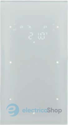 Стеклянный сенсор 2-канальный з регулировкой температуры помещения, пол. белая, Berker TS Sensor