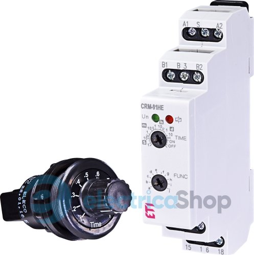 Многофункциональное реле времени CRM-91HE UNI 12-240V AC/DC (1x16A_AC1) ETI 2470085 с внешним потенциометром