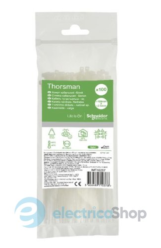 Хомут кабельный 160х2.5 мм. Thorsman IMT46074 белый (100шт)