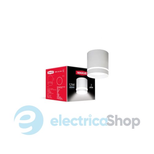 Точечный накладной светильник MAXUS Surface Downlight 12W 4100K White (1-MSD-1241-WH)