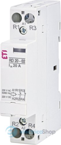 Контактор 2НЗ, 20А, 230V/AC/DC, RD 20-02 ETI (2464008)