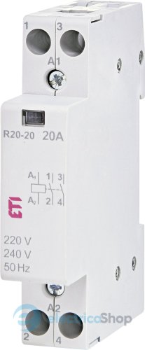 Контактор 2НО, 20А R 20-20 230V AC ETI 2461210, тихий режим