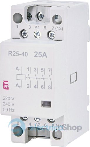 Контактор 3НО+1НЗ, 25А R 25-40 230V AC ETI 2462310, тихий режим