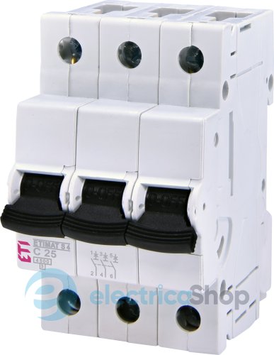 Автоматический выключатель 3p, C, 20A, (4,5 kA) ETIMAT S4 ETI 1910331