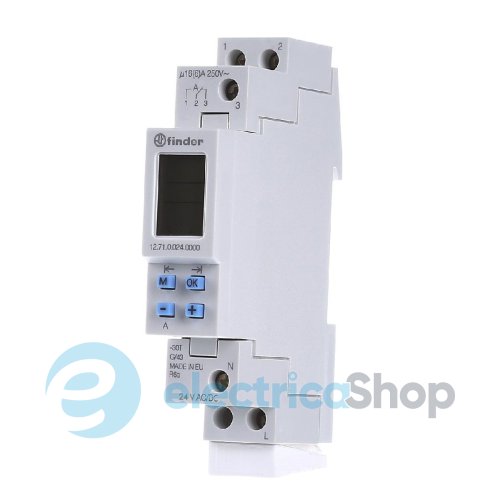 Цифрове тижневе реле часу 1ПК 16А/24V AC/DC Finder 12.71.0.024.0000