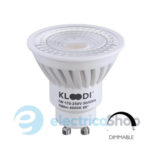 Лампа світлодіодна KLOODI KDGU10-7WSMD 4K 60D DIM LED PRO GU10 7W 4000К 700Lm