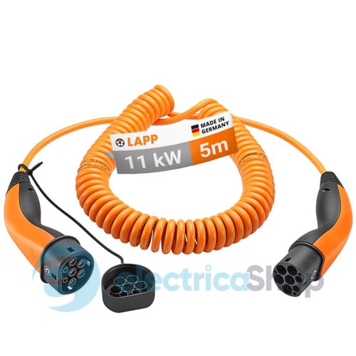 Зарядний кабель Spiral, до 11 кВт, 5 м, 20 А, 3 фази (Type 2-Type 2) LAPP MOBILITY 5555936025