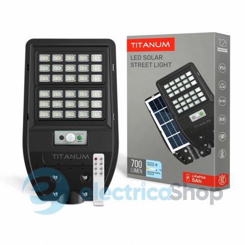 LED светильник солнечный IP54 TITANUM 700Lm 5000K сенсорный