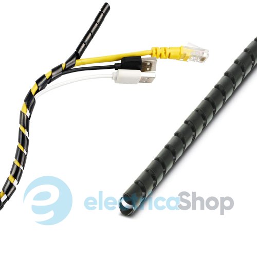 Спиральная кабельная обвязка e.Next e.spiral.stand.24.black, 20-130 мм, 10м, черная