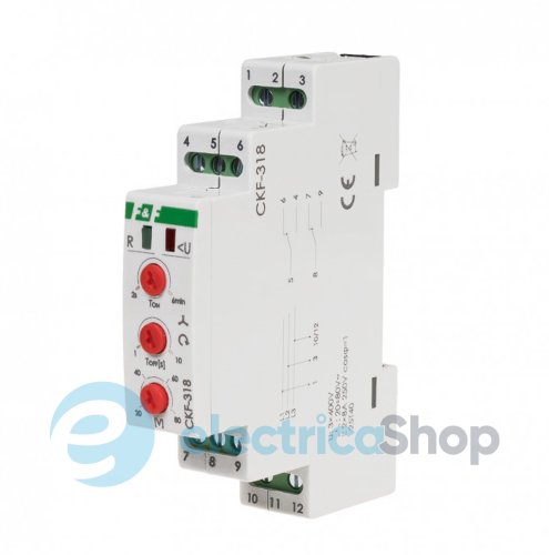 Реле пропадання, чергування фаз та напруги CKF-318 F&F DIN 2ПКх8А 3×400V/AC