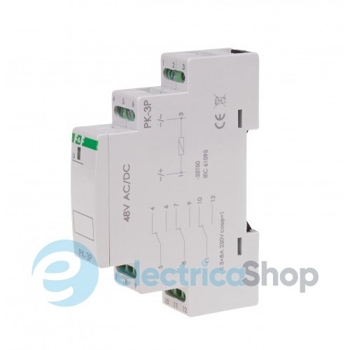 Електромагнітне реле PK-3P-48V 3xNO/NC 16А/48V AC/DC DIN F&F