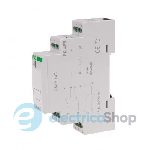 Электромагнитное реле PK-4PR-230V 2xNO/NC+2NC 4х8А/230V AC DIN F&F