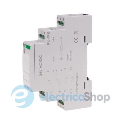 Электромагнитное реле PK-4PR-24V 2xNO/NC+2NC 4х8А/24V AC/DC DIN F&F