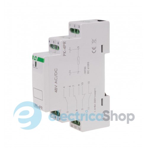 Электромагнитное реле PK-4PR-48V 2xNO/NC+2NC 4х8А/48V AC/DC DIN F&F