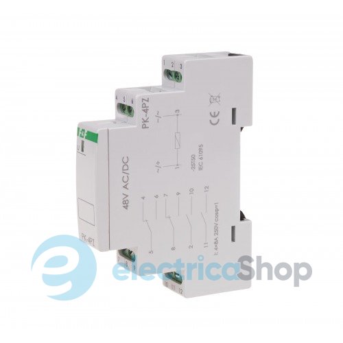 Электромагнитное реле PK-4PZ-48V 2xNO/NC+2NO 16А/48V AC/DC DIN F&F