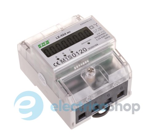 Счетчик электроэнергии LE-02D F&F, 3ф. 3х230V/400V, 5(80)А, 1 тариф, активн., DIN,