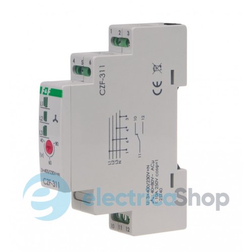 Реле пропадания фаз F&F CZF-311 1ПК 10А 400/230V+N, регул.