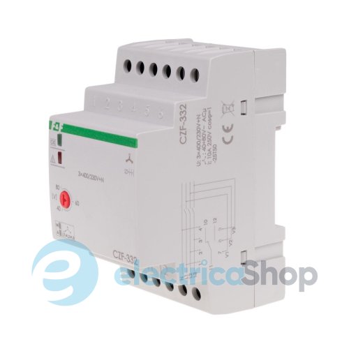 Реле пропадания фаз F&F CZF-332 1ПК 10А 400/230V+N, регул.