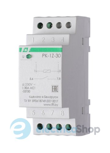 Електромагнітне реле PK-1Z-30-230 1xNO 30А/230V AC DIN F&F
