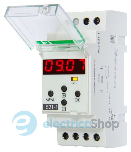 Таймер програмований EA F&F PCZ-521-1 DIN 24-264V AC/DC 1ПК 16А, добовий, тижневий