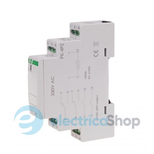 Електромагнітне реле PK-4PZ-230V 2xNO/NC+2NO 16А/230V AC DIN F&F
