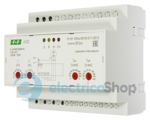 Многофункциональное реле защиты электродвигателей AZD-01 F&F  3x400/230V+N, 10-59,5А