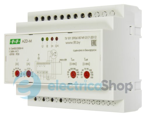 Многофункциональное реле защиты электродвигателей AZD-M-02 F&F 3x400/230V+N, 10-59,5А