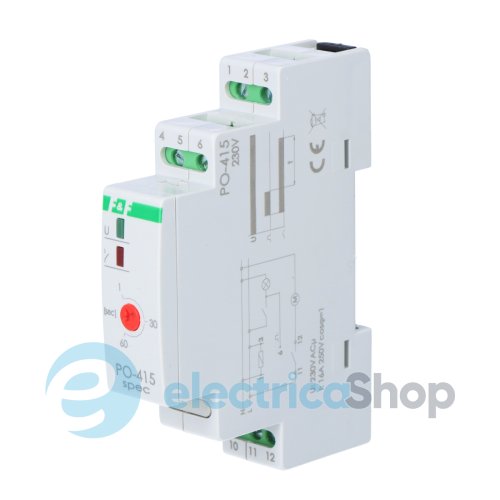 Реле часу PO-415  F&F DIN 1ПК 10А 230V/AC, від 1 до 15хв., затримка після виключення