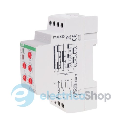 Реле часу PCU-520 F&F, багатофункціональне, подвійне, 2ПК 10А 230V/AC DIN